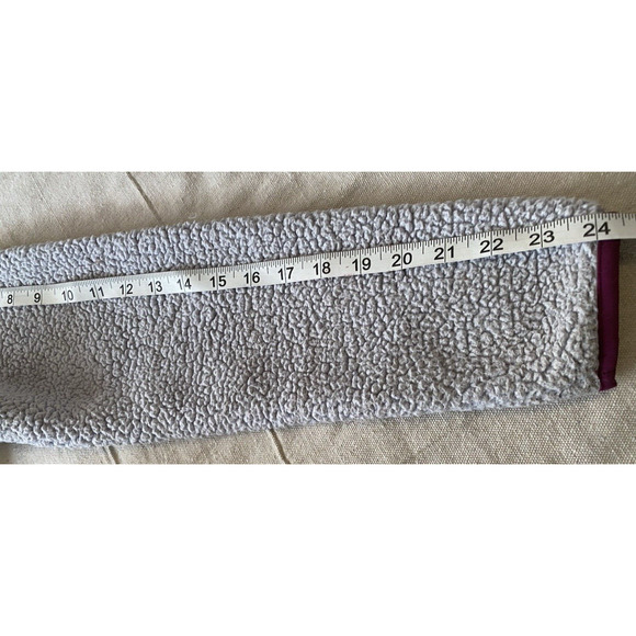 Columbia Fleece Jacket Womens Small Grey Maroon Trim Fuzzy Athletic Sweatshirt - Picture 13 of 14